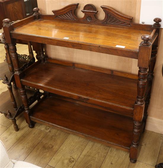 A late Victorian walnut buffet, W.103cm